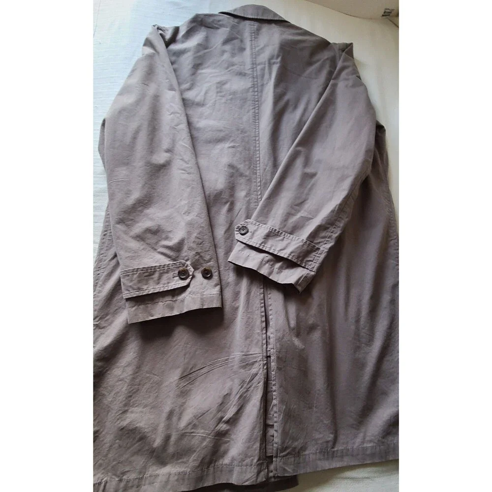 J Crew Sutherland Trench Coat Mens XL Gray Cotton Plaid Lined 2009 Y2K